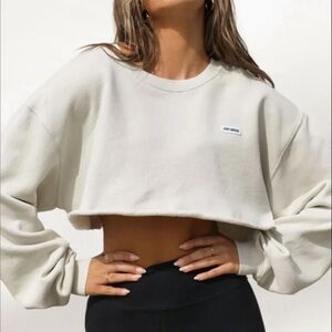 Joah Brown Cut Off Crew Logo Sweatshirt Size Medium / Large